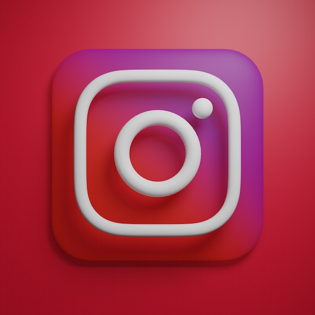 The Instagram logo on a red background.